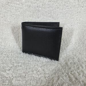 Men's Genuine Leather Bi-Fold Wallet Black Made in Mexico
